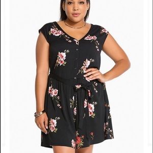 Torrid Floral Button Front Romper
